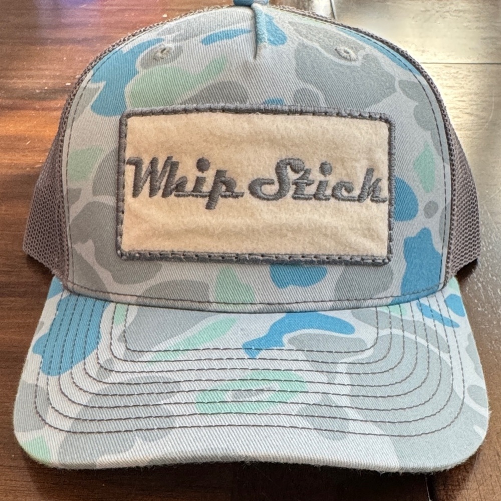 Whip Stick Camo Trucker Hat - Blue and Gray